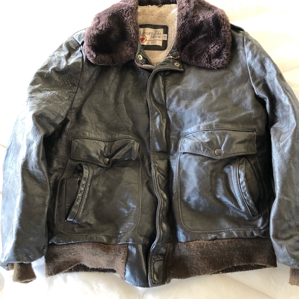 Vintage sears leather bomber jacket
